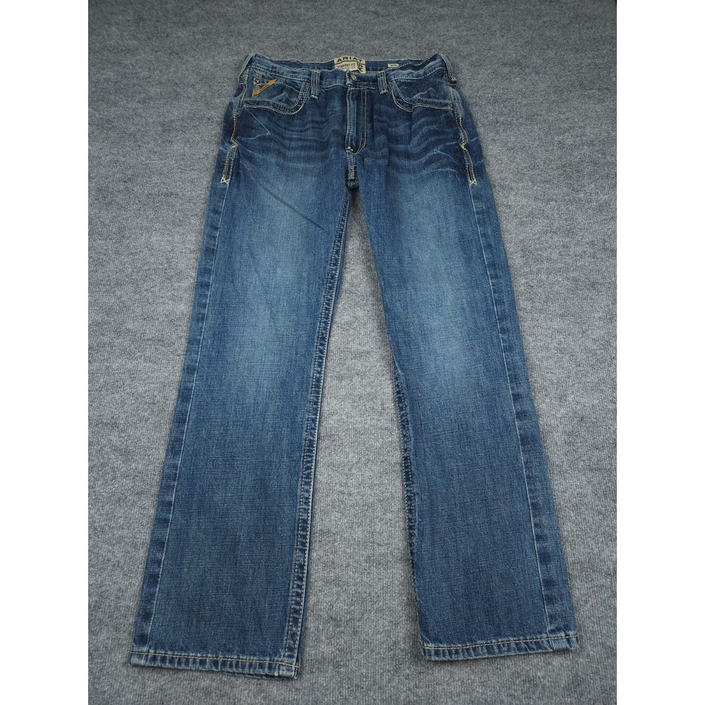 Ariat M5 Straigh Leg Jeans Men's 36 x 34 (FITS 34 x 32) Blue Workwear Ranch EUC